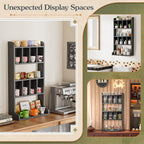 Olakee Wall Mount Perfume Organizer & Large Cologne Display Case, Wood, Black