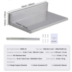 Wall-Mounted Stainless Steel Floating Shelf, 430 Stainless Steel, 44 lbs Capacity, L-Shape Design, for Kitchen Bedroom Garage
