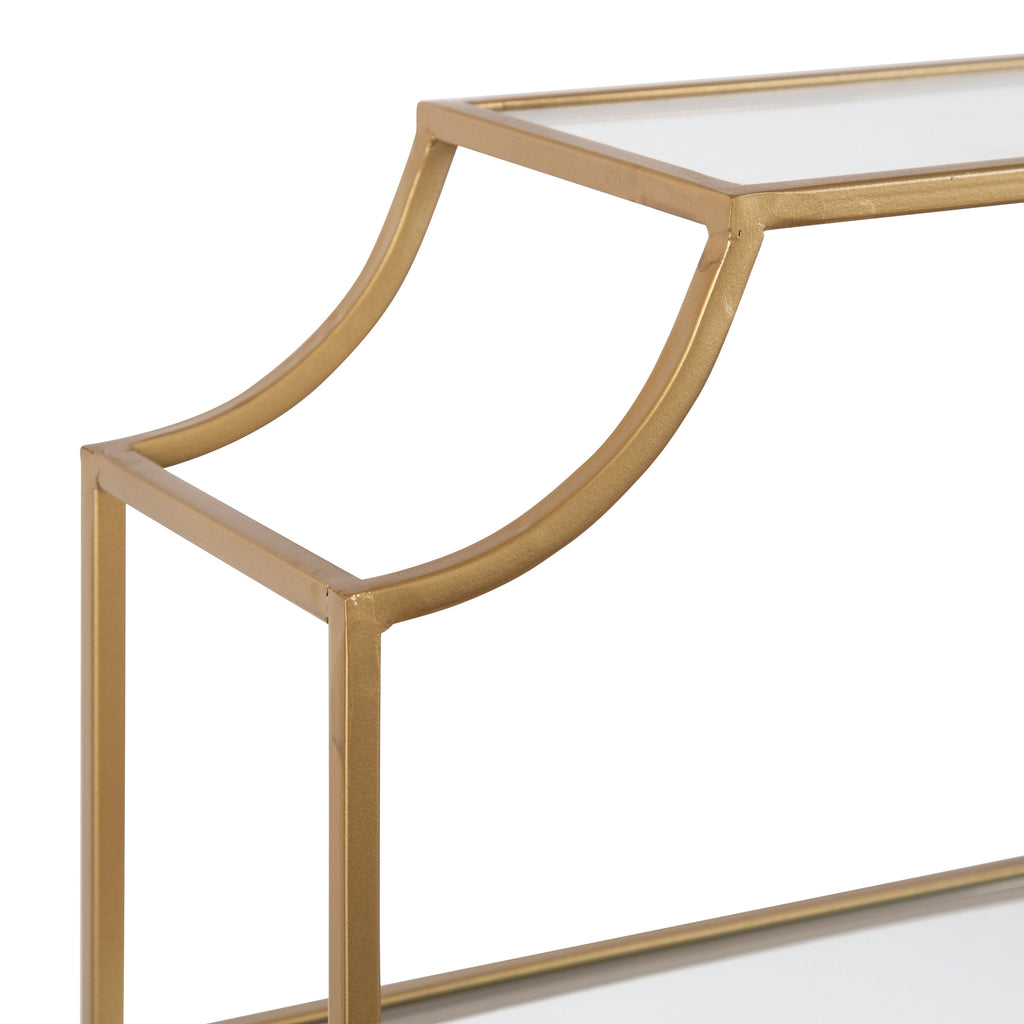 Kate and Laurel Ciel Glam 3-Tier Scalloped Wall Shelf - Gold