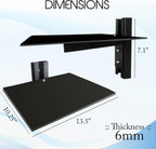FEBTECH - Floating Shelf for Projector - Wall Entertainment Center Shelves - Floating Shelves for Tv,DVD Players, Games Consoles, Cable Boxes, TV Accessories, Black