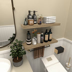 Floating Shelves for Wall 17 inch Natural Wood Shelves for Home Decor, Set of 2