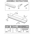 Floating Metal Wall Shelves Picture Ledge W/Lip, Set of 5 Heavy Duty Modern Farmhouse Rustic Designed Shelf (15in Black)