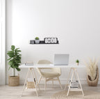 (2 pack) Hangman No Stud Floating Shelf - 24"- Black - Aluminum - Level and Hardware Included - No Drills or Anchors Needed