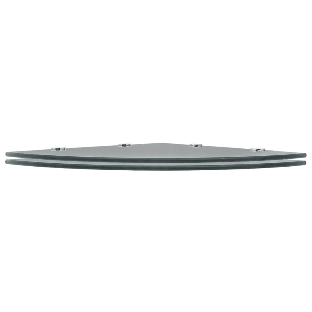 vidaXL Wall Corner Shelf Floating Corner Shelf Display Shelf Tempered Glass