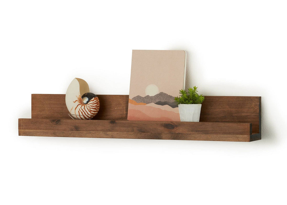DRAKESTONE Floating Book and Display Shelf (3-Pack) - Walnut