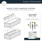 MCS 60-Inch Mantel, Master & Co Antique Natural Finish Solid Wood Floating Fireplace Mantel, Long Floating Shelf for Livingroom with Wood Cleat Hanging System, Photo and Home Decor Display Shelf