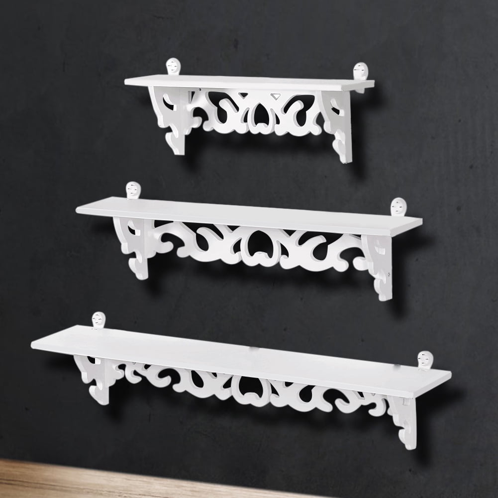 YLSHRF Display Wall Shelf, Wall Shelves,Set of 3 Shabby Floating Wall Shelves Bookshelf Display Wall Shelf Storage Rack