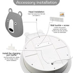 For Toniebox Creative Bear Children's Magnetic Floating Shelf and for Tonies for 30-48 Figures - Wall Shelf for The Music Box - for Playing and Collecting - for Children's Baby Rooms (Grey)