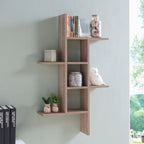 Danya B Contemporary, Industrial 5.75" x 24" 4-Tier Weathered Oak Floating Shelf