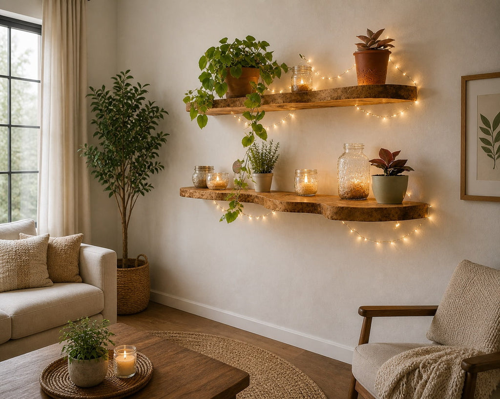 Wall Shelf, Floating Bookshelf with Lip, Handmade Using Premium Wood, Wall Mounted Storage Shelf for Living Room & Nursery