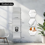 5-Tier LED Wall Shelf Vertical Column Floating Storage Shelf Tall Tower Organizer for Home Decor (White)