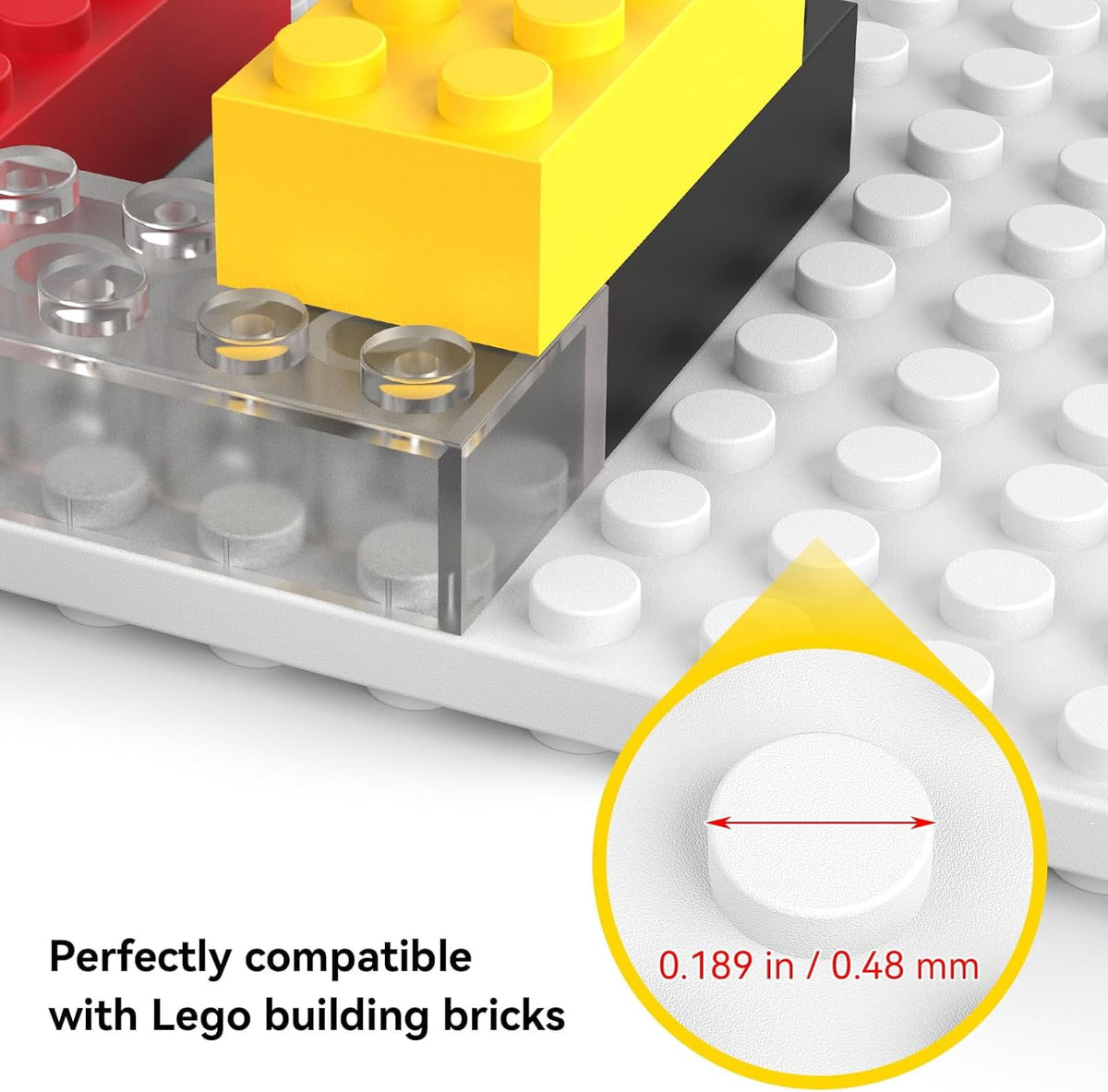 BlissBox White ABS Floating Shelves for Lego Building Bricks, Toy Brick Storage, Display, 12-pack