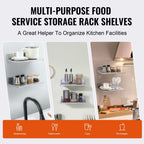 Wall-Mounted Stainless Steel Floating Shelf, 430 Stainless Steel, 44 lbs Capacity, L-Shape Design, for Kitchen Bedroom Garage