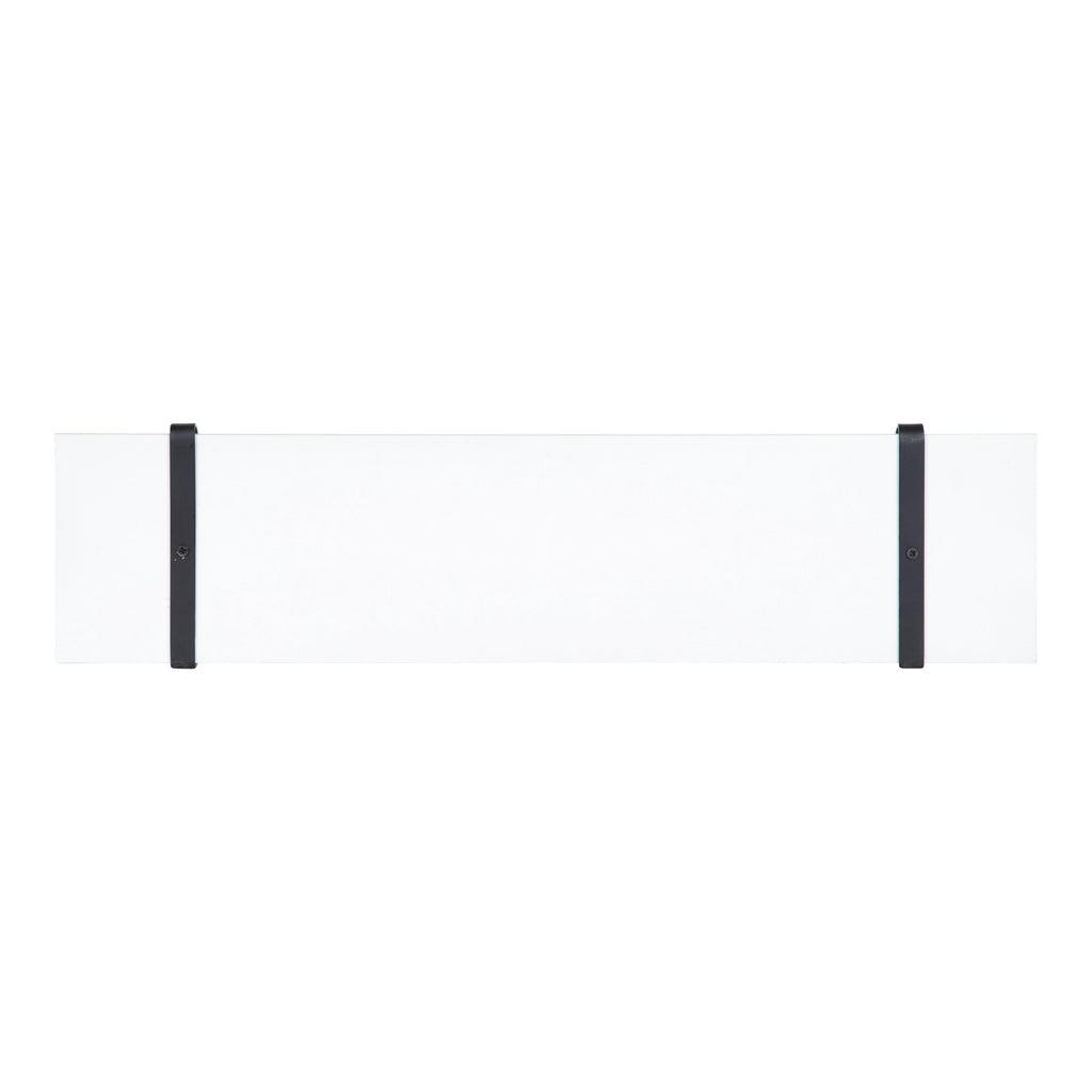 Kate and Laurel Soloman Wooden Floating Wall Shelves, Set of 2, White and Black, Decorative and Functional Floating Shelf for Storage and Display on Wall