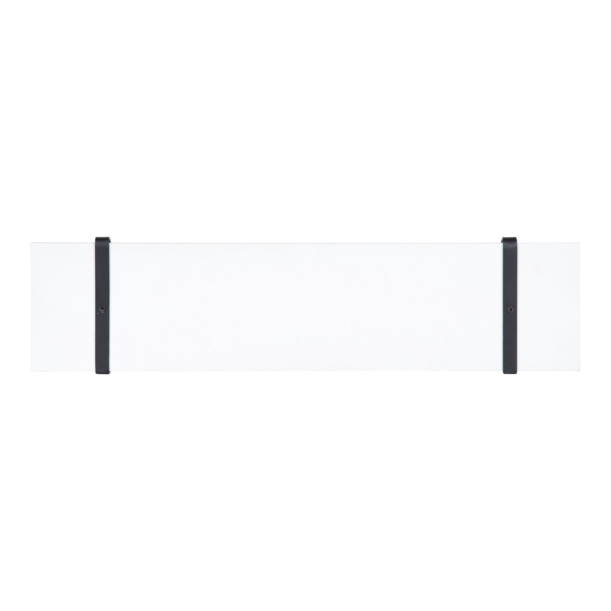 Kate and Laurel Soloman Wooden Floating Wall Shelves, Set of 2, White and Black, Decorative and Functional Floating Shelf for Storage and Display on Wall