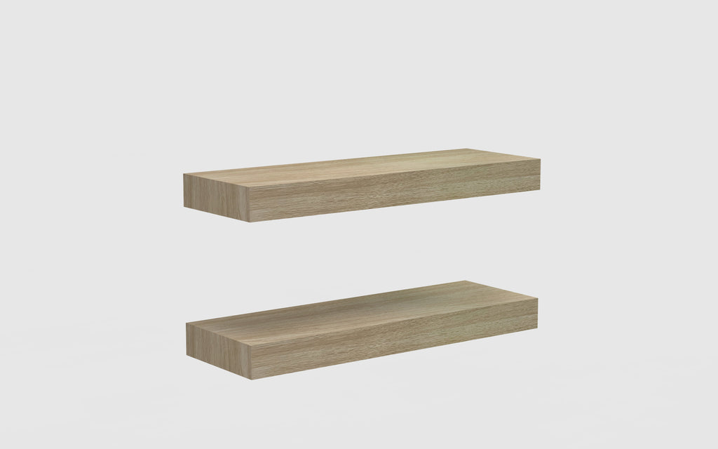 (4 pack) Mainstays Natural 16.5" Wood Floating Shelves, Set of 2