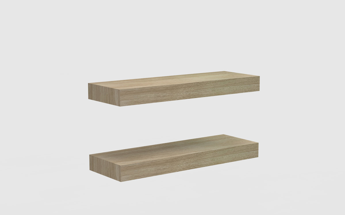 (4 pack) Mainstays Natural 16.5" Wood Floating Shelves, Set of 2