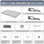 The Atlas 2-Pack 2x3 ft Garage Wall Shelves, 400lbs Heavy Duty Garage Shelving Wall Mounted, 24"x36" Metal Floating Shelf Storage Rack, Hammertone