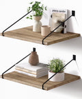 Afuly Deep Floating Shelves  Wall Shelf , Rustic Wood Wall Mounted Shelves 12 inch Large Hanging Shelves for Bathroom, Living Room,  Bedroom, Kitchen, Set of 2