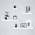 Ballucci Modern Floating Shelves, Set of 4 Wood Wall Mount Shelves, White