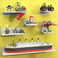 BlissBox White ABS Floating Shelves for Lego Building Bricks, Toy Brick Storage, Display, 12-pack
