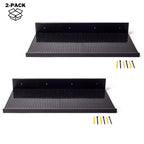 Brickmaster Displays - XL Shelves Floating Shelves for Building Block Display - Compatible as a Lego Display Shelf - Floating Shelves for Wall - Works with Major Building Blocks - Black, 2-Pack