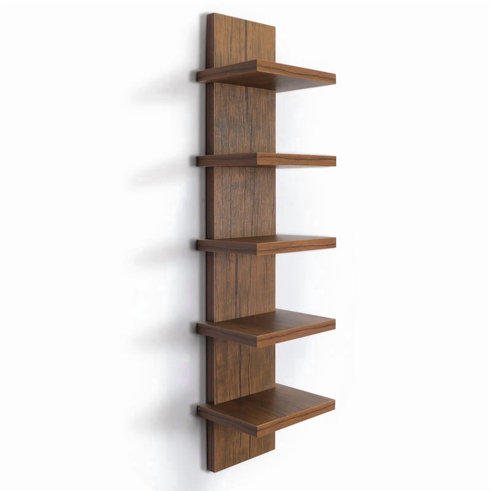 5 Tier Wall Shelf Unit, Black Wall Shelf, Multifunctional Display Floating Shelf, Bedroom and Home Decor Organizer