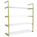 CNCEST 36" 4-Tier Floating Shelf w/ Metal Bracket - Modern Metal Wall Mounted Book Storage