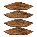 Corner Shelves Wall Mount, Set of 4 Floating Corner Shelves, Wood Corner Hanging Shelves for Bathroom Bedroom Kitchen, Brown