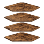 Corner Shelves Wall Mount, Set of 4 Floating Corner Shelves, Wood Corner Hanging Shelves for Bathroom Bedroom Kitchen, Brown