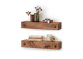 DRAKESTONE Farmhouse Floating Shelf w/ Clavos, 2-Pack - Walnut