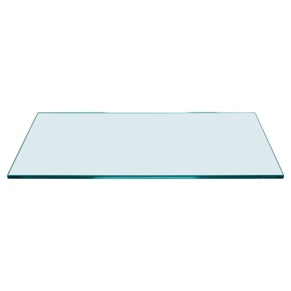 Dulles Glass 12x24" Floating Glass Shelf, 1/4" Tempered, Flat Polish, Shelf Only, Bathroom