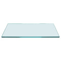 Dulles Glass 12x24" Floating Glass Shelf, 1/4" Tempered, Flat Polish, Shelf Only, Bathroom