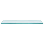 Dulles Glass 6x33" Floating Glass Shelf, 3/8" Tempered, Flat Polish, Shelf Only, Bathroom