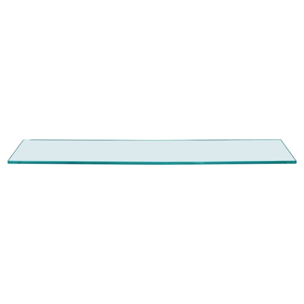 Dulles Glass 6x33" Floating Glass Shelf, 3/8" Tempered, Flat Polish, Shelf Only, Bathroom