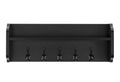 Entryway Floating Utility Wall Shelf with Hooks - Wall Mounted - Black