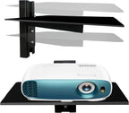 FEBTECH - Floating Shelf for Projector - Wall Entertainment Center Shelves - Floating Shelves for Tv,DVD Players, Games Consoles, Cable Boxes, TV Accessories, Black