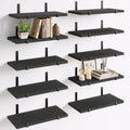 Fairy 10pcs Floating Shelves, Width 4.7 inches Wall Shelves, Home Wood Shelf Wall Mounted, Black