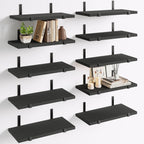 Fairy 10pcs Floating Shelves, Width 4.7 inches Wall Shelves, Home Wood Shelf Wall Mounted, Black