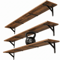 Farmhouse 48″W x 8″D Brown Floating Shelves Set of 3,Wood Book Shelves for Decor