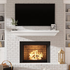 Curoee Fireplace Mantel 60 inch, White Floating Shelf for Wall with Hidden Bracket,White