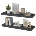Floating Shelves for Wall 17 inch Natural Wood Shelves for Home Decor, Set of 2