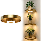 Floating Wall Shelf with Built-in Ambient LED Light, LED Metallic Texture Floating Shelves, Invisible Bracket Hanging Display Rack for Home, Bedroom, Living Room Decor ,3pcs