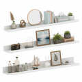 Floating Wall Shelves Set of 3, 36 inch Mounted Picture Ledge Shelf with Lip for Bathroom, Living Room, Kitchen, White