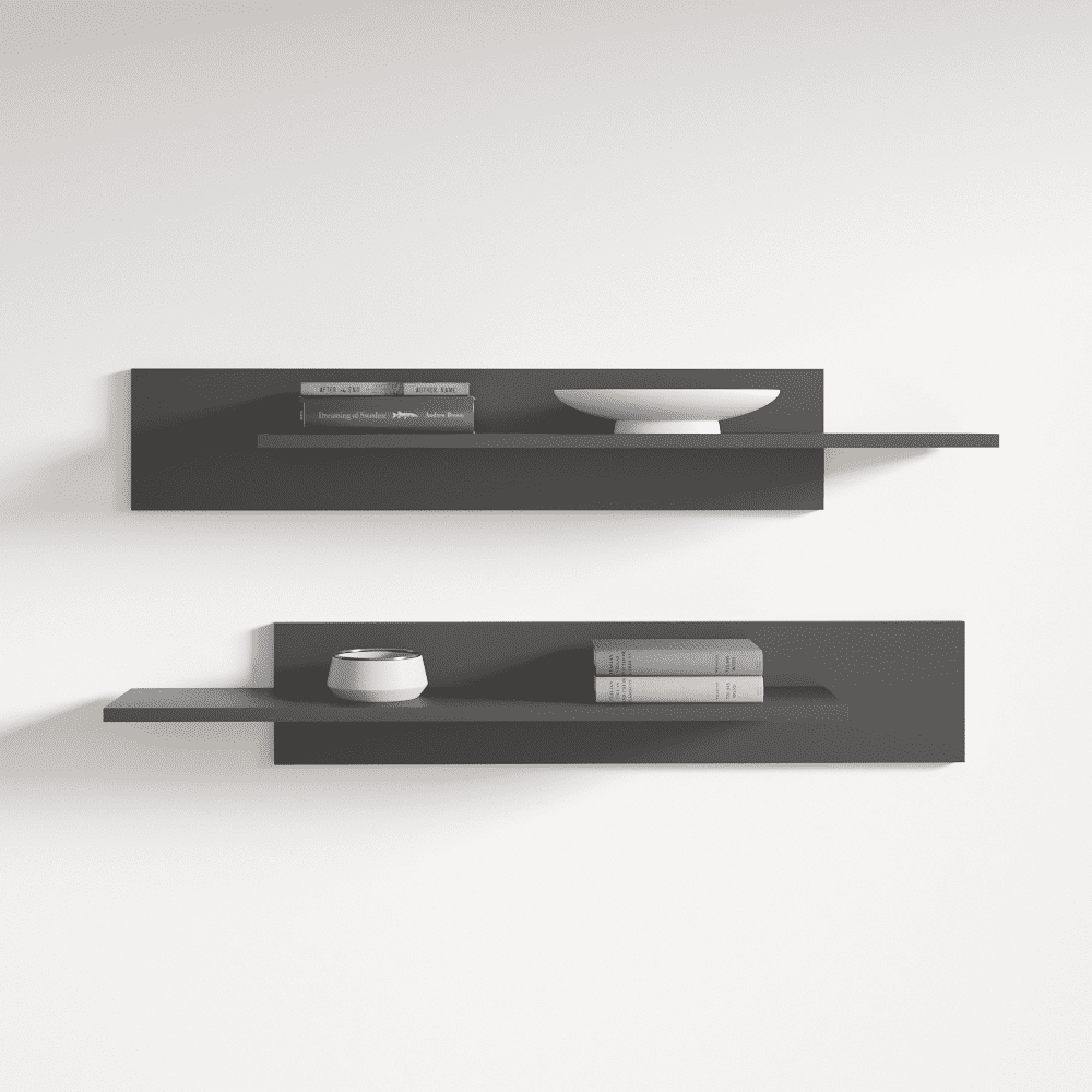 Fly Type-MX Wall Mounted Floating 2 Piece Shelf Set