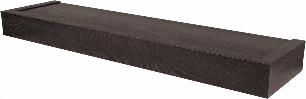 HIGH & MIGHTY Modern 24" Floating Shelf Holds up to 20 lbs, Easy Tool-Free Dry Wall Installation, Flat, Espresso | 515659