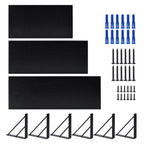 Elegant Black Wood Floating Shelves With Wall Mount - Modern 3 Pack Home Decor