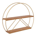 Kate and Laurel C-Shape Floating Shelves, 5.12" x 25.98", Brown