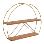 Kate and Laurel C-Shape Floating Shelves, 5.12" x 25.98", Brown