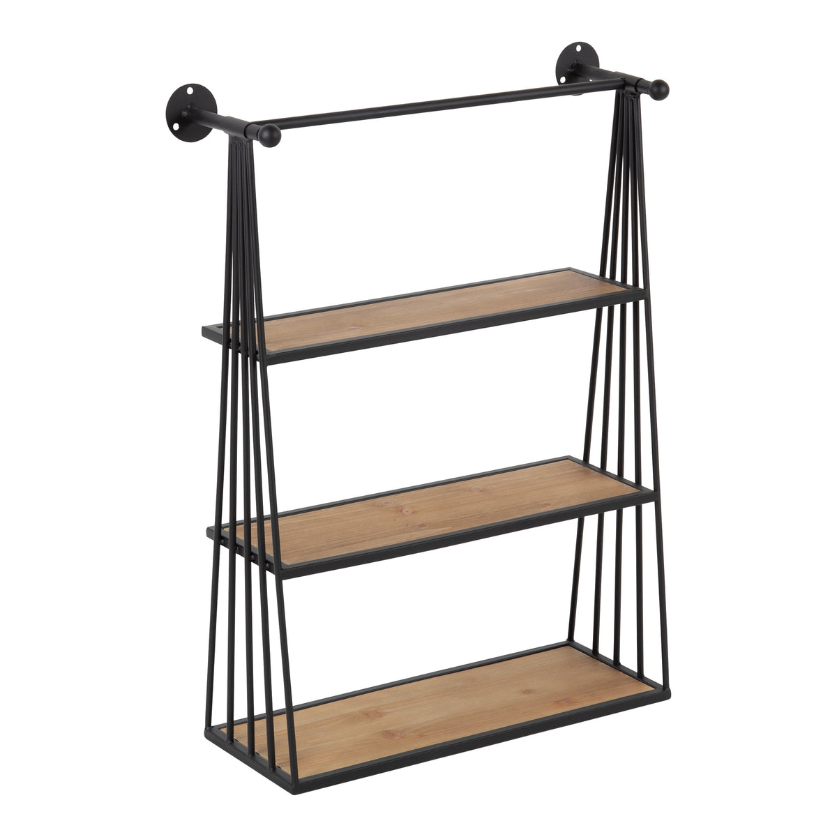 Kate and Laurel Metal Floating Shelves, Set of 1, 8" x 23.25", Rustic Brown